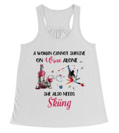 A woman cannot survive on wine alone - Skiing