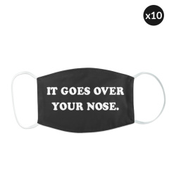 It goes over your nose mask