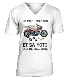 Une fille-ses chiens - Motorcycle