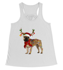 Santa French bulldog reindeer Light Christmas gifts Essential TShirt739