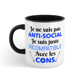 Je ne suis pas Anti-Social Mug - Tshirt - Bag - Pillow