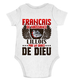 TSHIRT SUPPORTER FOOT FOOTBALL LOSCL LILLE - FRANÇAIS DE NAISSANCE LILLOIS PAR LA GRACE DE DIEU