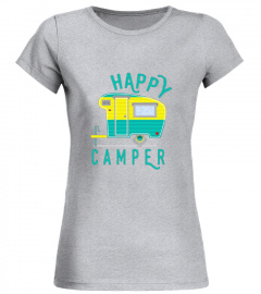 Happy Camper Camping Hiking Retro Trailer RV T-Shirt