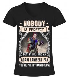NOBODY IS PERFECT BUT IF YOU ARE AN ADAM LAMBERT FAN YOU'RE PRETTY DAMN CLOSE