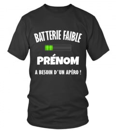 Tee shirt personnalisé batterie faible apéro (PERSONNALISEZ-MOI)