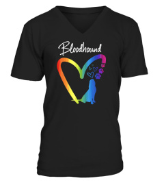 Cute Colorful Heart Bloodhound Dog Lover T-Shirt