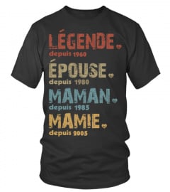 Légende Épouse Maman Mamie | Custom Year | Legend Wife Mom Nana FR