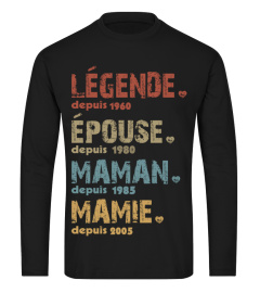 Légende Épouse Maman Mamie | Custom Year | Legend Wife Mom Nana FR