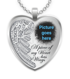 A Piece Of My Heart Has Wings Memorial Necklace