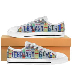 February Girl License Plates Low Top