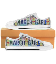 March Girl License Plates Low Top