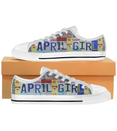 April Girl License Plates Low Top