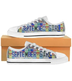 September Girl License Plates Low Top