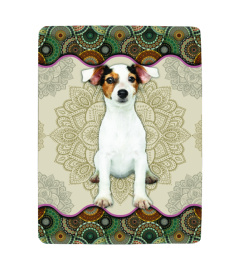 Jack Russell Dog Vintage Mandala Blanket