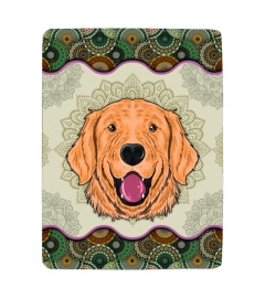 Labrador Retriever Art Vintage Mandala Blanket