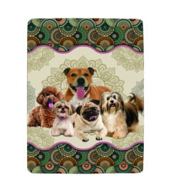 All Dog Vintage Mandala Blanket