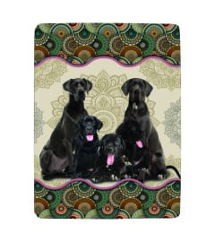 Great Dane Vintage Mandala  Family Blanket