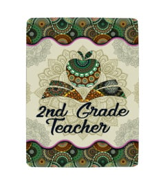 2nd Grade Teacher Vintage Mandala Blanket