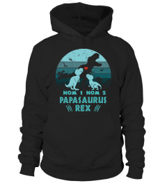 2 Names Papasaurus Rex Dinosaur Dad And Kid - Dinosaure | Custom Name FR