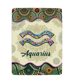 Aquarius Vintage Mandala Symbol Blanket