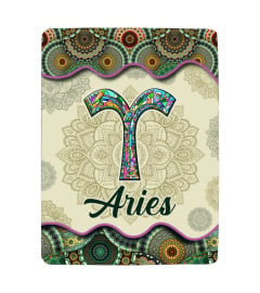 Aries Vintage Mandala Symbol  Blanket