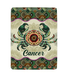 Cancer Vintage Mandala Symbol Blanket