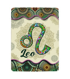 Leo Vintage Mandala Symbol Blanket