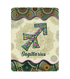 Sagittarius Vintage Mandala Symbol Blanket