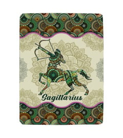 Sagittarius Zodiac Vintage Mandala Blanket