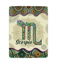 Scorpio Vintage Mandala Symbol Blanket