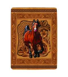 Horse Leather Embossed Blanket