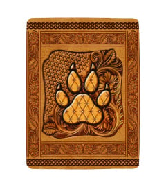 Cat Paw Leather Embossed Blanket