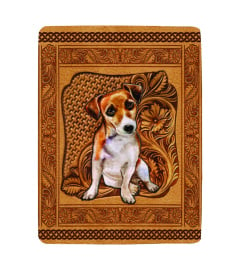 Jack Russell Leather Embossed Blanket