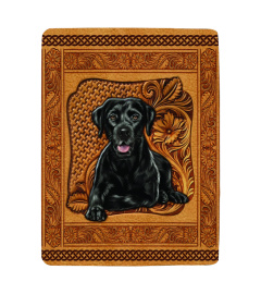 Labrador Dog Leather Embossed Blanket