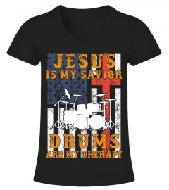 Jesus is my savior Drums are my therapy limited edition tee