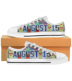 August 15 License Plates Low Top