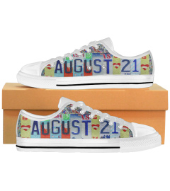 August 21 License Plates Low Top