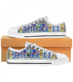 September 11 License Plates Low Top