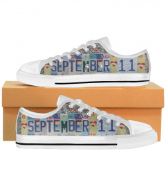 September 11 License Plates Low Top