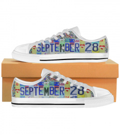 September 28 License Plates Low Top