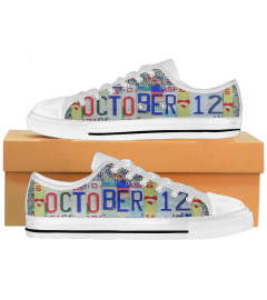 October 12 License Plates Low Top