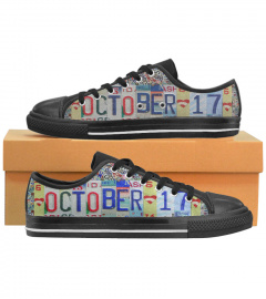 October 17 License Plates Low Top