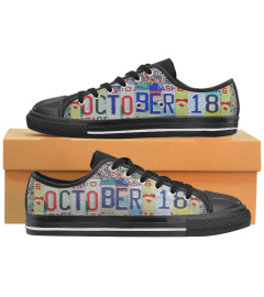 October 18 License Plates Low Top