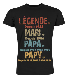 Middle Légende Mari Papa Papy | Custom Year | Legend Husband Daddy Grandpa FR