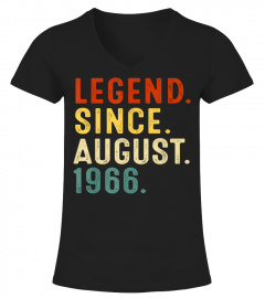 Legend Since August 1966 55th Birthday 55 Years Old Men T-Shirt