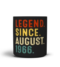 Legend Since August 1966 55th Birthday 55 Years Old Men T-Shirt