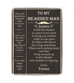 Sherpa Fleece Blanket - Beard - To My Beard Man - Love, Hugs And Kisses