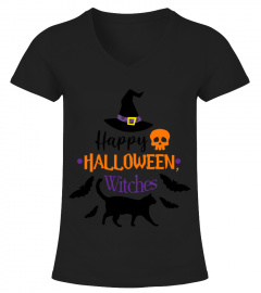 Happy Halloween Witches Black Cat Skull For Men Women shirt