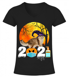 Cute Costume 2021 Halloween Cat Witch Hat T-Shirt