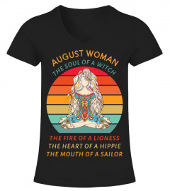 August Woman Yoga with soul of a witch, fire of lioness, heart of hippy, mouth of sailor Classic T-S